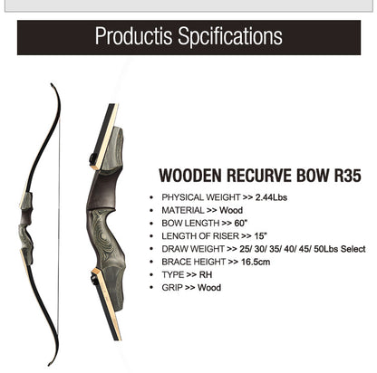 Wooden Recurve Bow R35